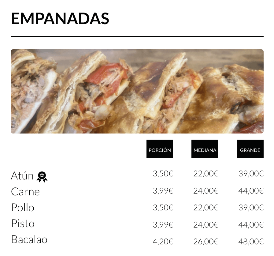 EMPANADAS PARA LLEVAR MADRID