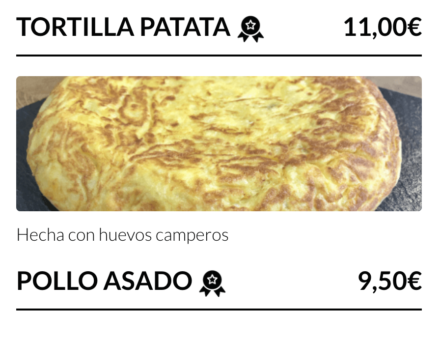 TORTILLA POLLO ASADO PARA LLEVAR MADRID