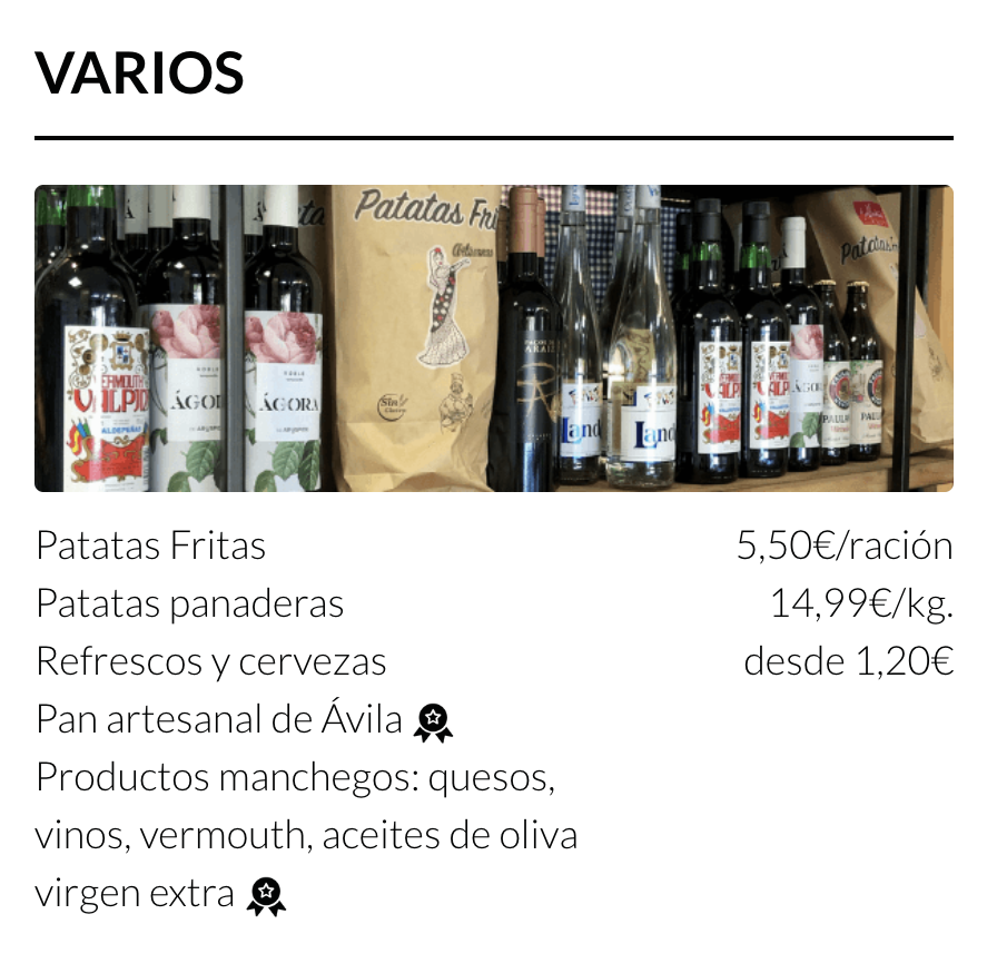 COMIDA PARA LLEVAR MADRID